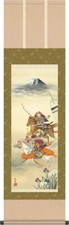 Kakejiku Hanging Scroll  two Samurai Warriors by Shoyu Kudo made in Japan New picture