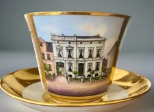 Empire Old Paris Sevres Meissen Style Porcelain Chocolate Cup Saucer picture