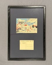 Framed 1940s Kitty Davis Air-Liner Miami Beach Menu Cover & Autographed Postcard picture