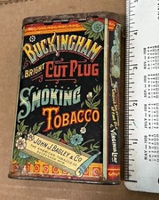 Vintage Buckingham Bright Cut Plug Smoking Tobacco Tin See pictures for cond. picture