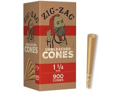 Zig-Zag Pre Rolled Cones Unbleached 1 1/4 Size (900 Cones) Slow Burning Cones picture