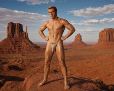 Gay Interest White Male Muscular Model Physique Canyon Photo Print M025504 picture