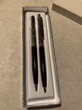 Vintage Paper Mate Double Heart Slim Chrome & Black Pen & Pencil Set picture