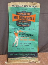Vtg Milorganite Fertilizer Bag The Golf Course Choice Sports Display RARE picture
