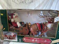 Holiday creations reindeer Santa sleigh animated large Xmas home decor picture