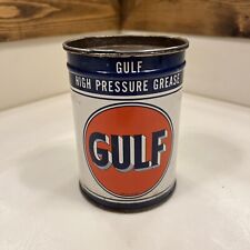 GULF High Pressure Grease Gasoline Oil Advertising One Pound Can picture