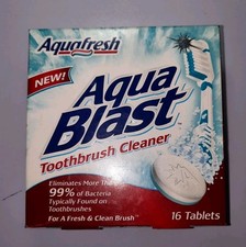 NOS Aquafresh Aqua Blast Tootbrush Cleaner Sealed Box Of 16 Tablets 2003 picture