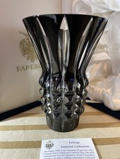 RARE Faberge Black Crystal Vase Imperial Collection Vase New In Box MSRP $450 picture