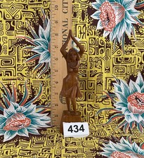 Vintage Wood Hawaiian Hula Girl Dancer Standing Figurine picture