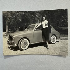 Woman with Beautiful Car Automobile Photo Photograph Italian Fiat 1100 Vignale picture