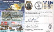 WW2 Sinking of the Bismarck cover signed by TWO HMS Hood survivors  picture