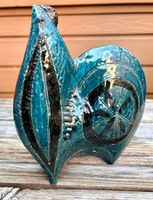 Aldo Londi for Bitossi Rimini Blu Ceramic Hen or Rooster Made in Italy picture