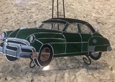 VINTAGE STYLE 1953 OLDSMOBILE HAND MADE STAINED GLASS 13.75 X 5.25 INCH picture