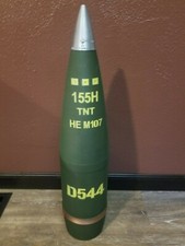 Hand-Painted 155mm D544 M107 TNT Shell Whiskey Stash with Hidey Hole - Inert picture