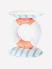 NWT Bath & Body Works Nautical Ring Buoy Pedestal 3-Wick Candle Holder Welcome picture