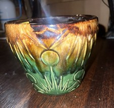 Vintage Robinson Ransbottom Roseville OH Pottery Jardiniere Pot Sun Star Moon 5” picture
