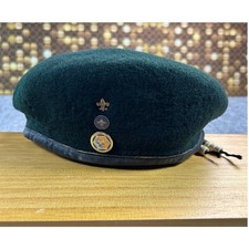 Vintage 1960s-70s Boy Scouts of Nippon Japan Wool Beret Hat L OA Scout Pins picture