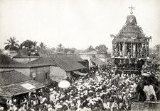 India Festival Car Religious Procession Chariot Crowd Hindu Vtg. Photo 19thC. picture