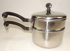 Farberware 2 Qt Double Boiler Pan Pot Stainless Steel Vintage U.S.A. picture