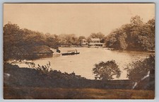 Postcard Gondola Boat Ride on Pond Lake River Boat House Lincoln Park ? RPPC picture