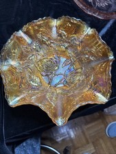 Imperial Glass Marigold Carnival Bowl Ruffle Edge - Open Rose Pattern 9