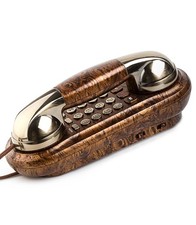 Sangyn Vintage Wood Grain Wall Phone, Nanmu Color picture