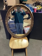 VTG  Regency Gold  31x25 Oval Accent Wall  Mirror picture