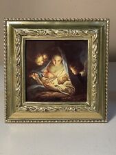 Vintage Carlo Maratti The Holy Night Golden Wooden Frame 8” X 8” picture
