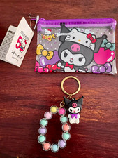 Sanrio Hello Kitty Kuromi 50th Anniversary Zipper Bag Pouch Purple picture