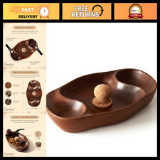 Handcrafted Walnut Tobacco Pipe Ashtray with Cork Knocker - Vintage Wooden Cigar picture