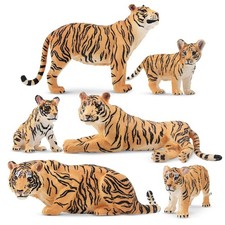 Toymany Tiger Family Animal Figurine, Realistic Collectible Hand-painted Toy Set picture
