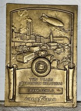 VINTAGE ART DECO GOODYEAR RUBBER CO. HEAVY IRON SERVICE LOYALTY PLAQUE 9