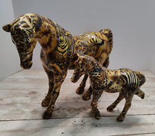 La Vie Safari Patchwork Series Mare & Foal ~ Ceramic w/ Applied Fabric Figurines picture