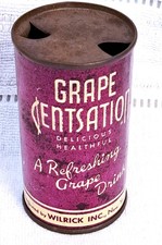 VERY RARE EARLY GRAPE CENTSATION DRINK CAN MFG BERKS LEHIGH DIST WILRICK INC picture