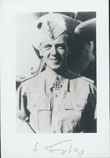 Siegfried Freytag postwar signed photo. Luftwaffe Ace. 102 kills  Scarce picture