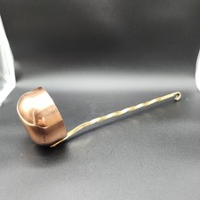 Vintage Copper Large Ladle with Twisted Brass Handle - 14 “long picture