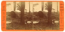 NEW YORK STEREOVIEW - Saratoga Springs - Gypsy Camp - CW Woodward 1880s picture