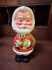 Vtg 1950s Nasco Santa Bobblehead Bank Chalkware Nodder Japan ORIGINAL BOX Label picture