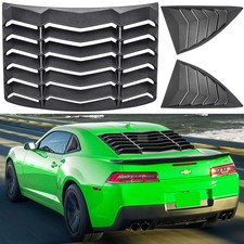 Rear+Side Window Louvers for Chevy Camaro 2010-2015 GT Lambo Style Matte Black picture
