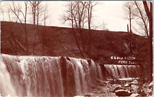 RPPC Waterfalls, Cedar Creek, Peru Illinois - 1909 Photo Postcard - Posted picture