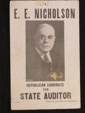 1936 Political Candidate Sign Illinois State Auditor April 14,1936 Primaries 7