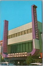 Vintage 1960s RENO, Nevada Postcard HORSESHOE CLUB CASINO Street View / c1960s picture