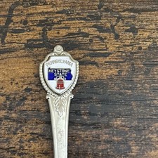 Vintage Pennsylvania Keystone State Souvenir Spoon - Enamel Liberty Bell Shield picture