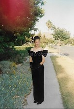 PROM GIRL Pretty Young Woman FOUND PHOTOGRAPH Color ORIGINAL Vintage 59 45 T picture