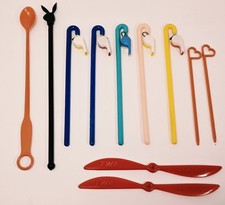 Vintage Mid-Century Swizzle Stick Lot-TWA, Tupperware, Playboy & Unbranded picture