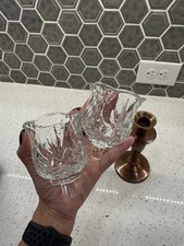 Vintage HOMCO Cambridge Glass Peg Votive Cups – Set of 2 picture