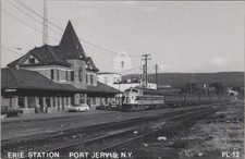Erie Station Port Jervis New York NY Lackawanna Train Depot RPPC 1960s Postcard picture