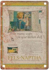 Vintage 1923 FELS-NAPTHA Soap Laundry Detergent Ad Reproduction Metal Sign ZF287 picture