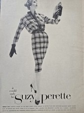1958 Women's Suzy Perette Cotton plaid Dress Vintage Fashion Ad picture