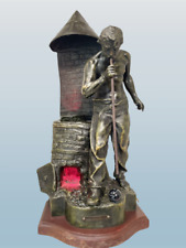 Victor Rousseau 1865-1954 Souffleur de Verra -Glassblower Sculpt Lamp Bronzed picture